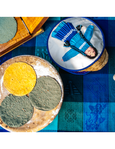 Eko tortilla kukurydziana 15cm MIX (niebieska i żółta) - 10szt. pak. w atmosf. ochronnej